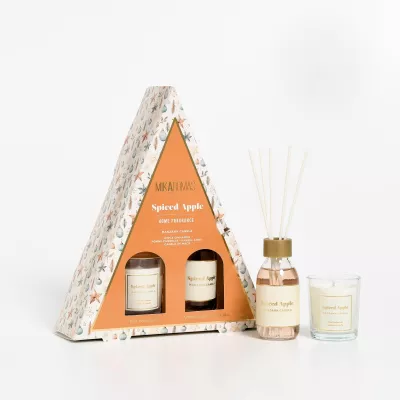 MIKAROMAS X-MAS Zestaw prezentowy  Patyczki + Świeca JABŁKO I CYNAMON, 1 op