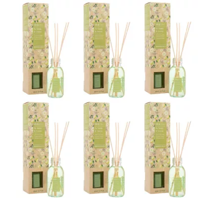 MIKAROMAS Patyczki zapachowe ZIELONA HERBATA I LIMONKA 95 ml, pakiet 6 opakowań