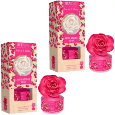 MIKAROMAS Dyfuzor zapachowy w formie kwiatu TRUSKAWKA ZE ŚMIETANĄ 65 ml, pakiet 2 opakowań