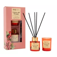 MIKAROMAS Zestaw OWOCE LEŚNE patyczki zapachowe 50 ml + świeca 50 g