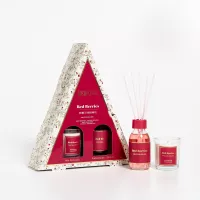 MIKAROMAS X-MAS Zestaw prezentowy  Patyczki + Świeca CZERWONE OWOCE, 1 op